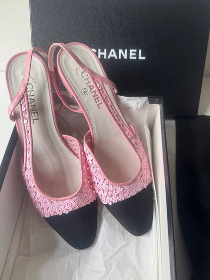 Chanel Sequin Slingback