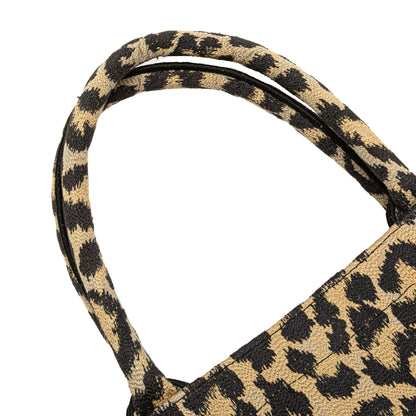 Dior Mizza Embroidered Canvas Leopard Book Tote