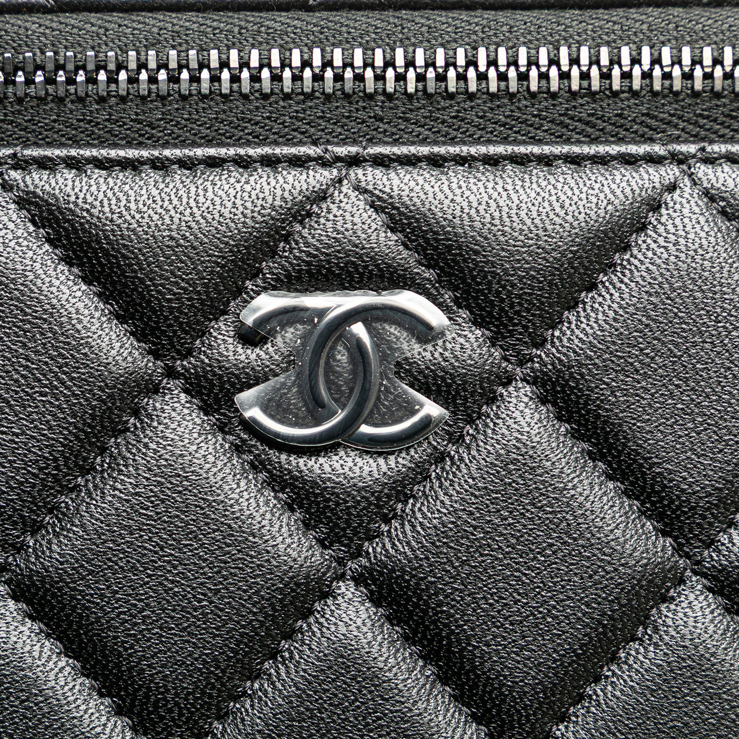 Chanel Small Vanity  Case So Black Top Handle with Chain