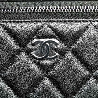 Chanel Small Vanity  Case So Black Top Handle with Chain