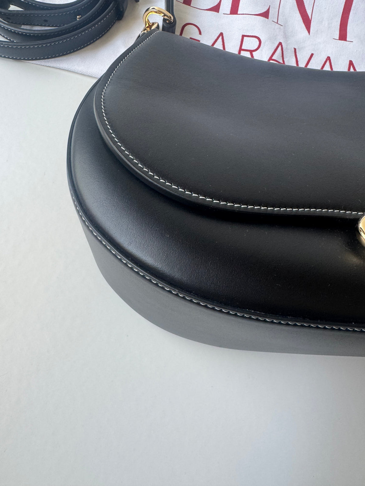 Valentino Leather Ohval Flap Bag