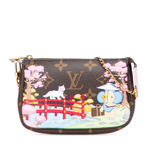 Louis Vuitton Monogram Vivienne Christmas Animation Japanese Garden Pochette Accessoires