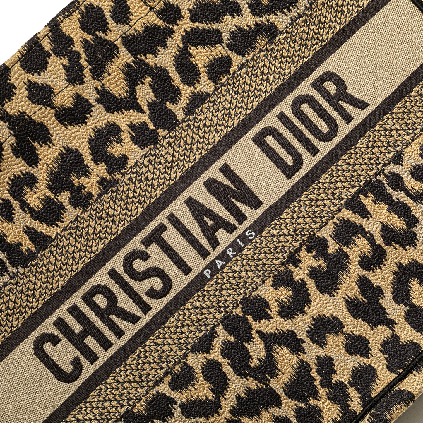 Dior Mizza Embroidered Canvas Leopard Book Tote