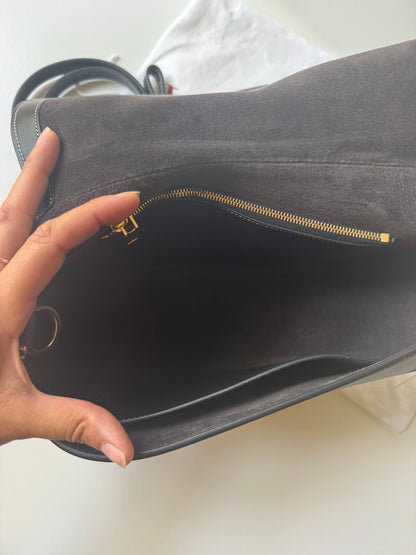 Valentino Leather Ohval Flap Bag