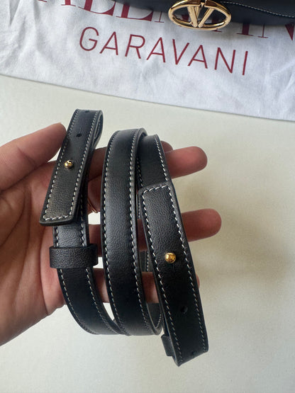 Valentino Leather Ohval Flap Bag