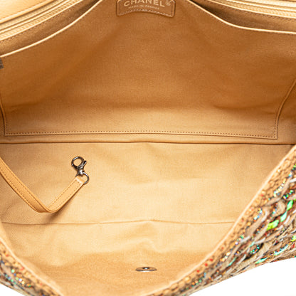 Chanel Classic Iridescent Ribbon and Tweed Single Flap