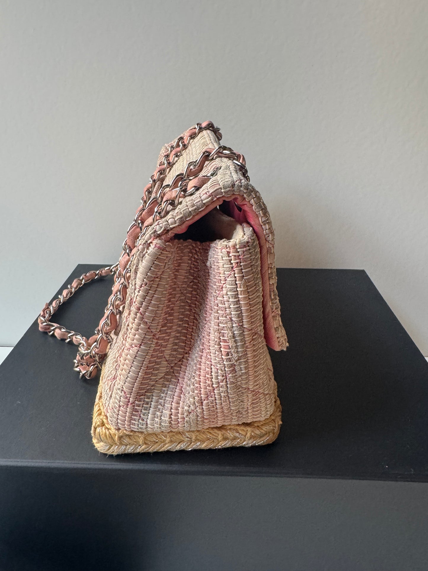 Chanel Quilted Tweed Espadrille Chain Flap