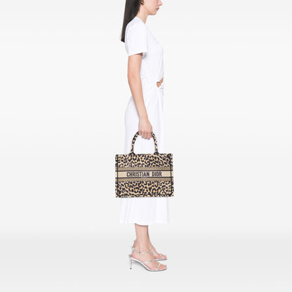 Dior Mizza Embroidered Canvas Leopard Book Tote