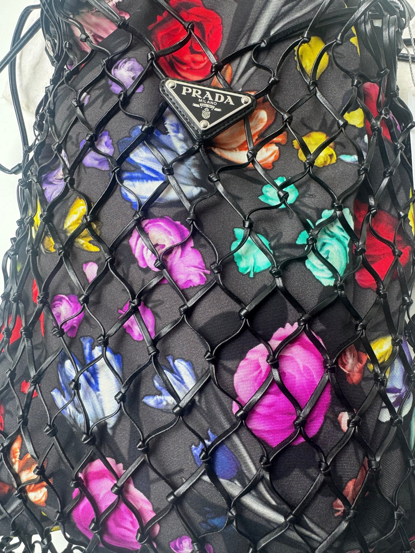 Prada Floral Printed Tessuto Tote