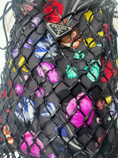 Prada Floral Printed Tessuto Tote
