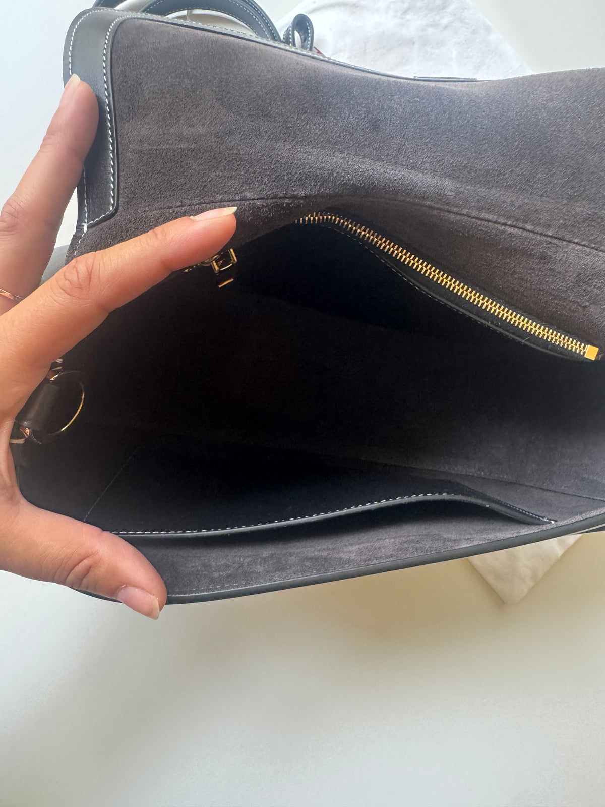 Valentino Leather Ohval Flap Bag