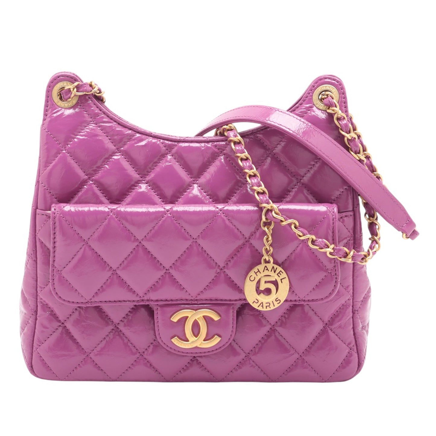 Chanel Crumpled Wavy CC Hobo Bag