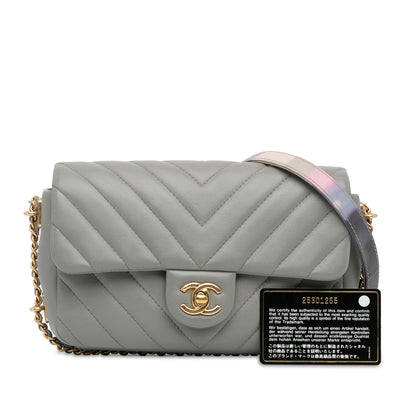 Chanel Mini Rectangular Chevron Chain Around Flap