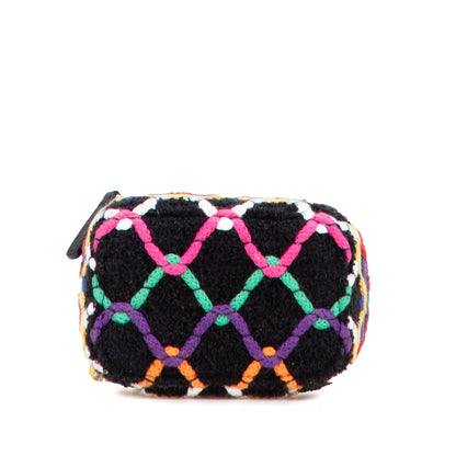 Chanel Multicolor Tweed CC Pearl Crush Vanity Case with Chain