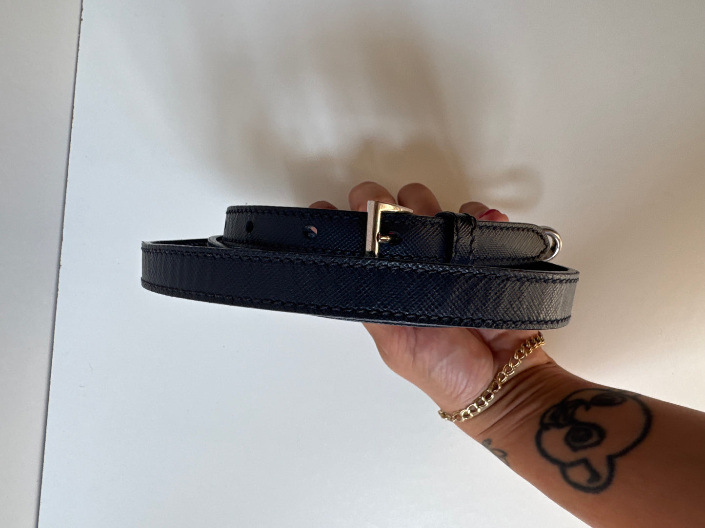 Prada Small Galleria double zip tessuto and city calf hand Stitched used bag