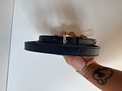 Prada Small Galleria double zip tessuto and city calf hand Stitched used bag