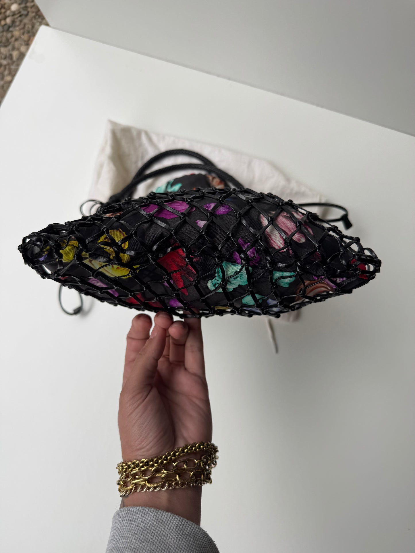 Prada Floral Printed Tessuto Tote