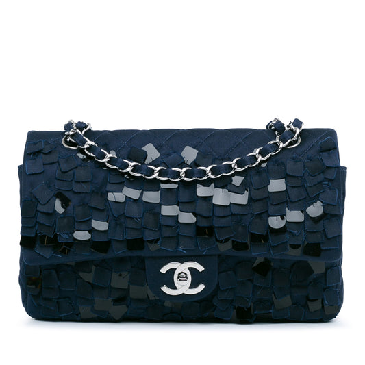 Chanel Classic Satin Pailettes Double Flap