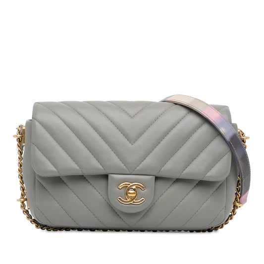 Chanel Mini Rectangular Chevron Chain Around Flap