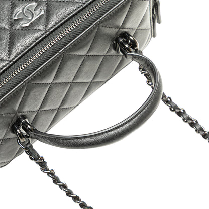 Chanel Small Vanity  Case So Black Top Handle with Chain