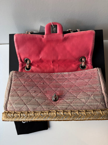 Chanel Quilted Tweed Espadrille Chain Flap