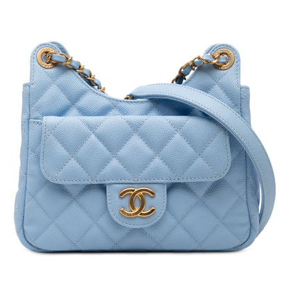 Chanel Crumpled Wavy CC Hobo Bag