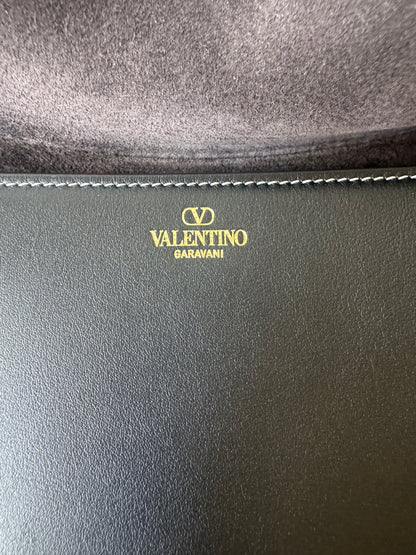 Valentino Leather Ohval Flap Bag