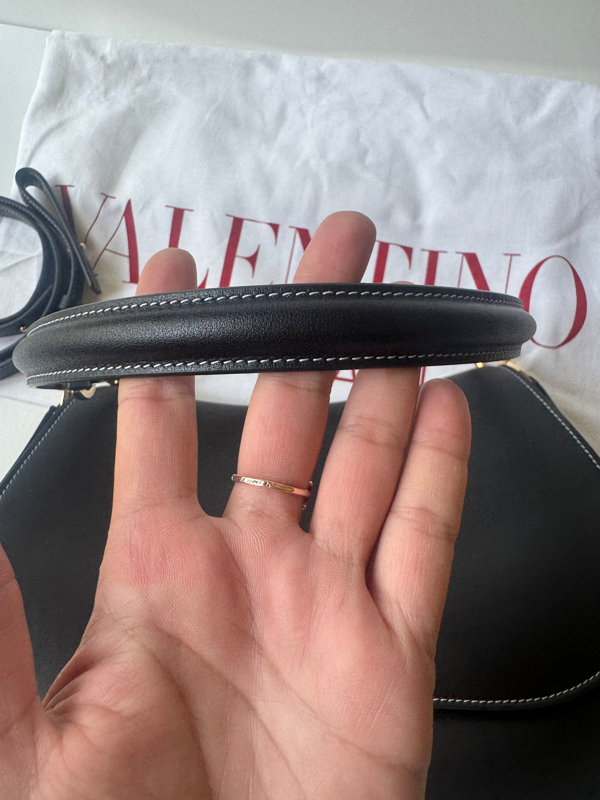 Valentino Leather Ohval Flap Bag