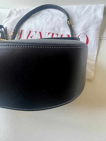 Valentino Leather Ohval Flap Bag