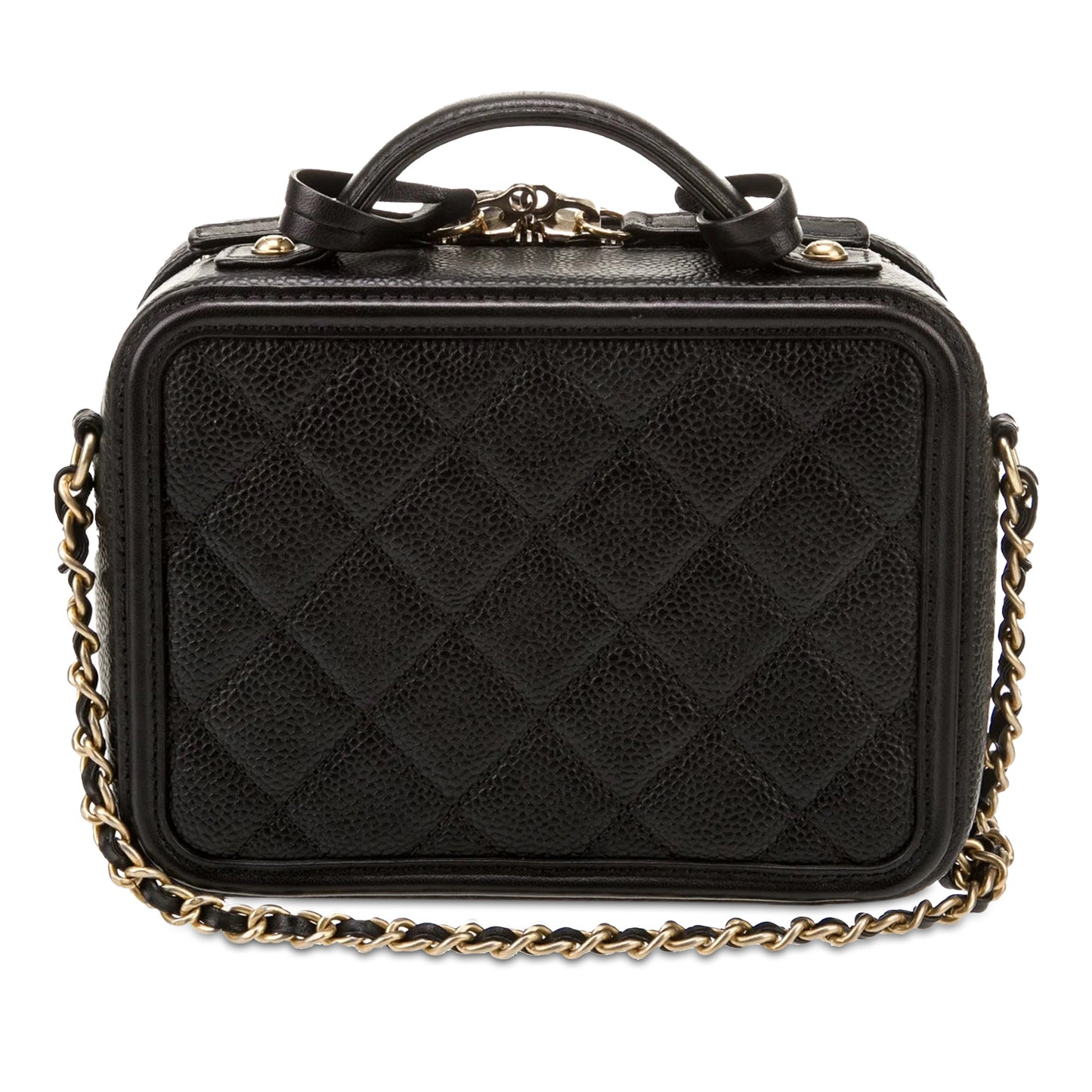 Chanel Caviar Filigree Vanity Case