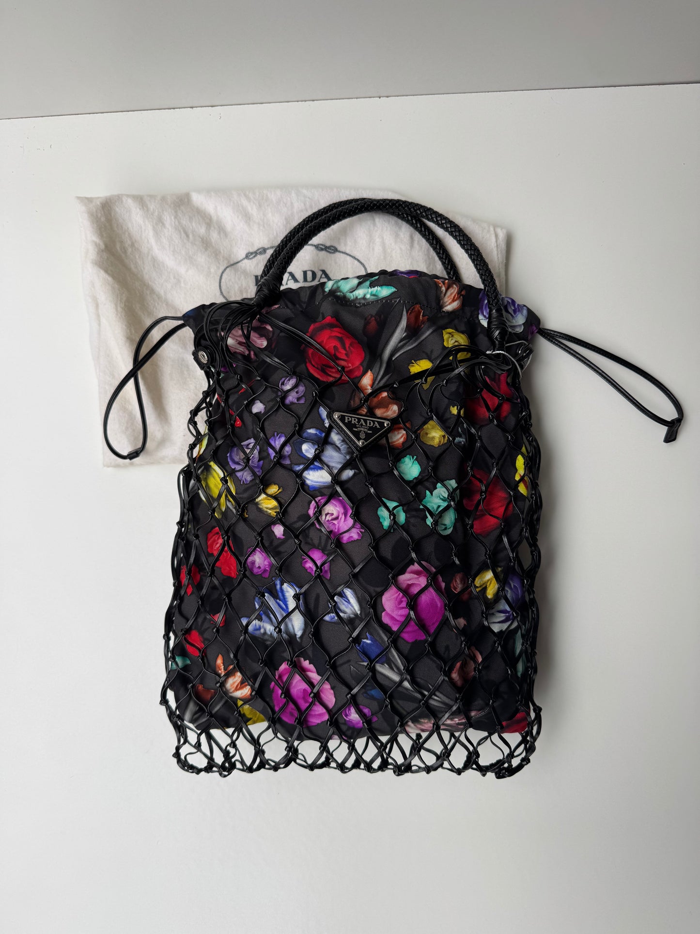Prada Floral Printed Tessuto Tote