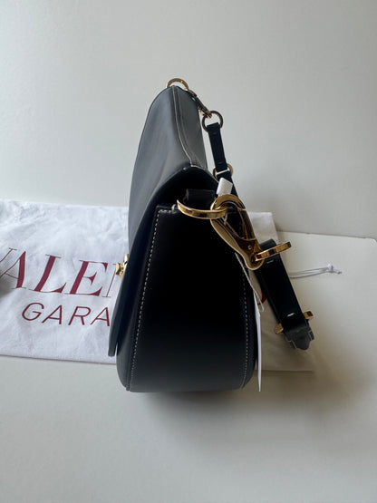 Valentino Leather Ohval Flap Bag