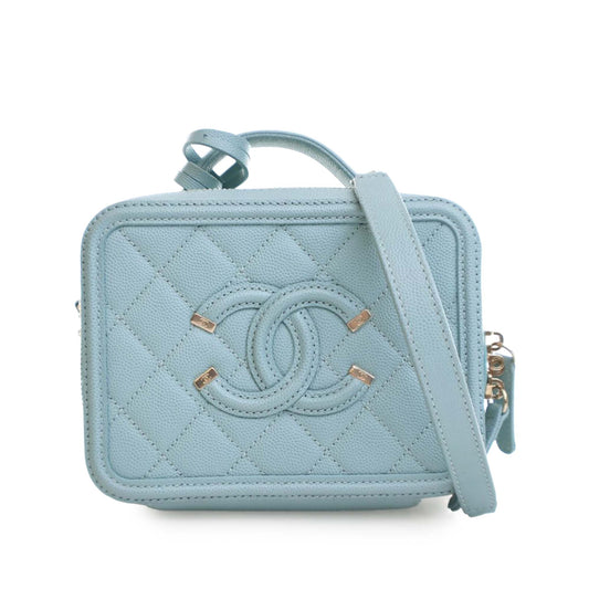 Chanel Caviar Filigree Vanity Case