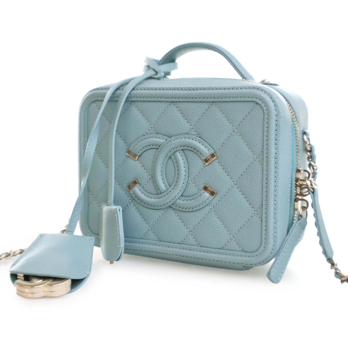 Chanel Caviar Filigree Vanity Case