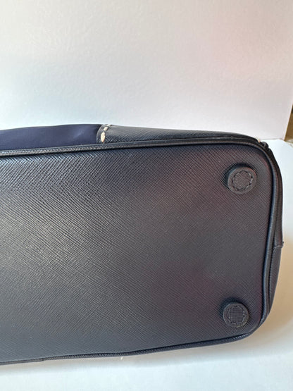 Prada Small Galleria double zip tessuto and city calf hand Stitched used bag