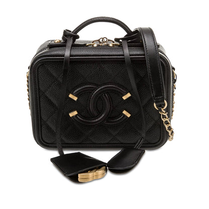 Chanel Caviar Filigree Vanity Case