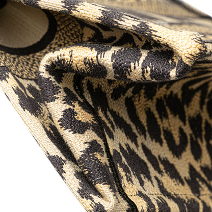 Dior Mizza Embroidered Canvas Leopard Book Tote