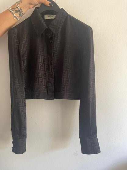 Fendi Cropped Logo Shirt