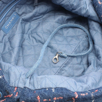 Chanel Large Denim Sequin Embellished 22 Hobo Bag preloved