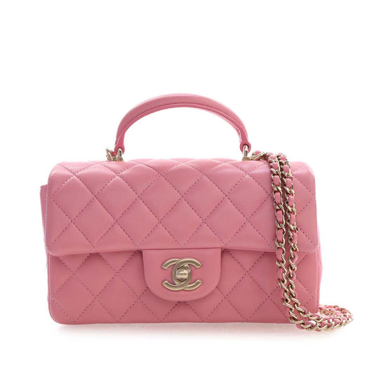 Chanel Mini Rectangular Classic Lambskin Top Handle Flap preloved bag