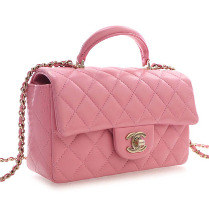 Chanel Mini Rectangular Classic Lambskin Top Handle Flap preloved bag