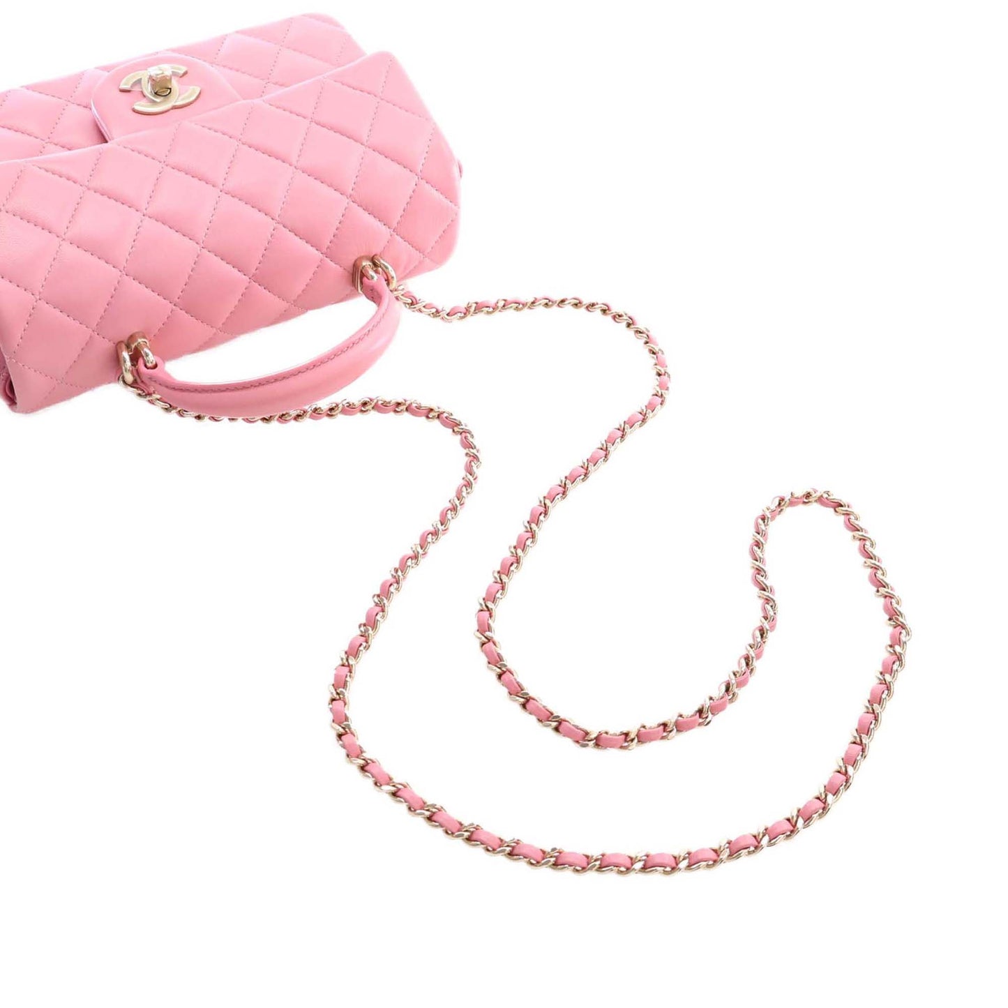 Chanel Mini Rectangular Classic Lambskin Top Handle Flap preloved bag