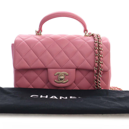 Chanel Mini Rectangular Classic Lambskin Top Handle Flap preloved bag