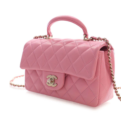 Chanel Mini Rectangular Classic Lambskin Top Handle Flap preloved bag
