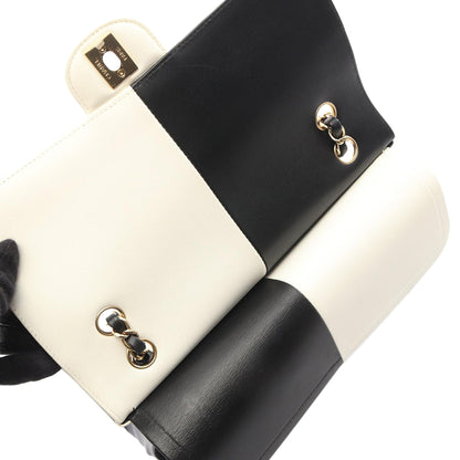 Chanel Medium Classic Bicolor Lambskin Geometric Colorblock Double Flap preloved bag