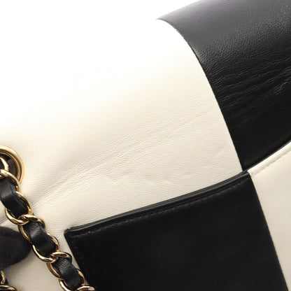 Chanel Medium Classic Bicolor Lambskin Geometric Colorblock Double Flap preloved bag