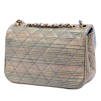 Chanel Paris Seoul Mini Metallic Lambskin Striped preloved Flap bag