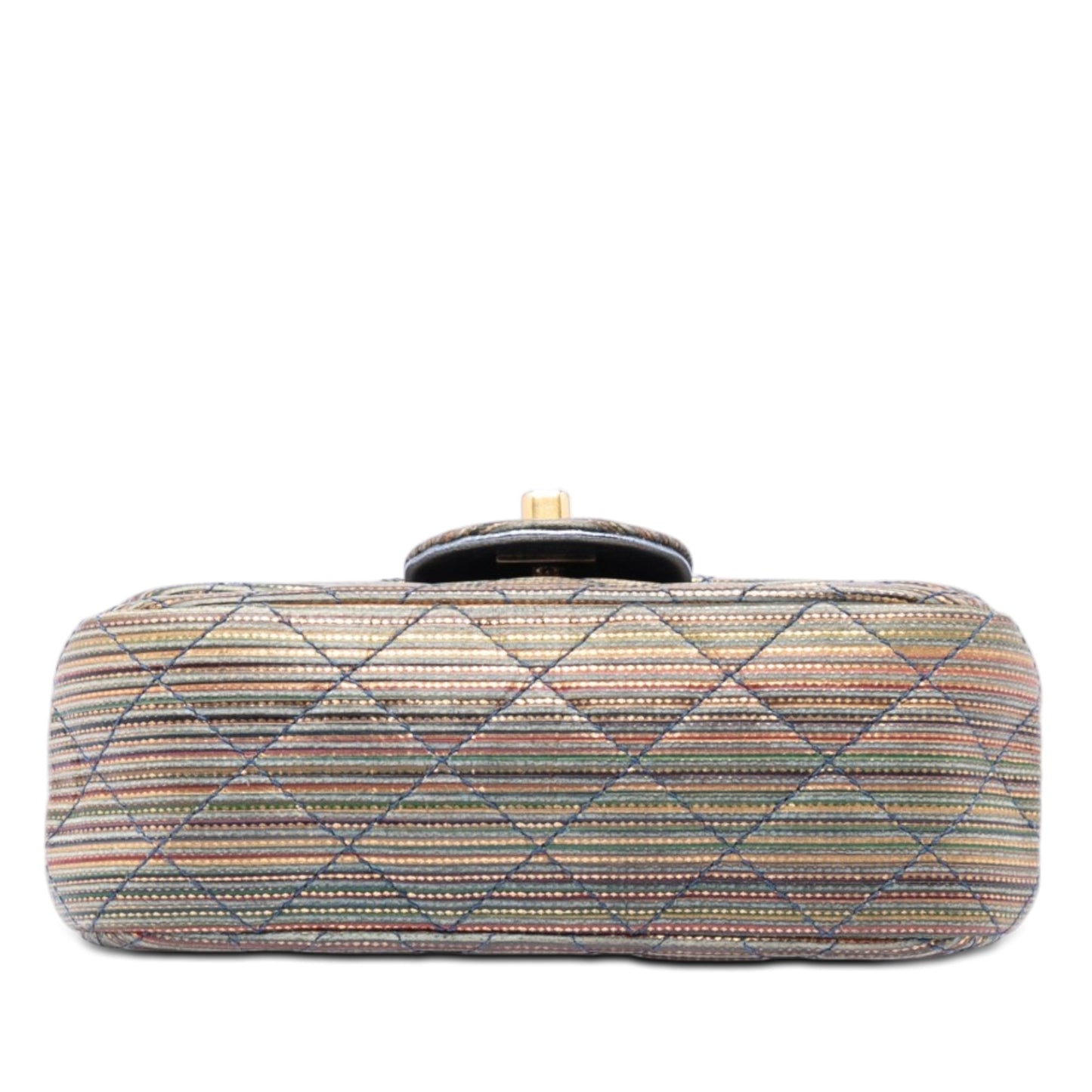 Chanel Paris Seoul Mini Metallic Lambskin Striped preloved Flap bag