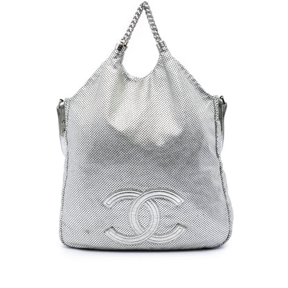 Chanel Large Metallic Glazed Calfskin Perforated Rodeo Drive preloved bag