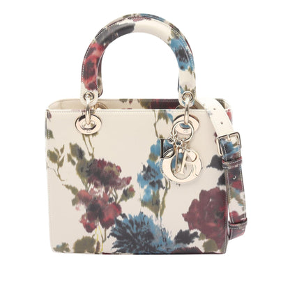 Dior Medium Leather Floral Printed Lady Dior used bag